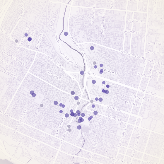 Interactive map of Clarksville, Austin