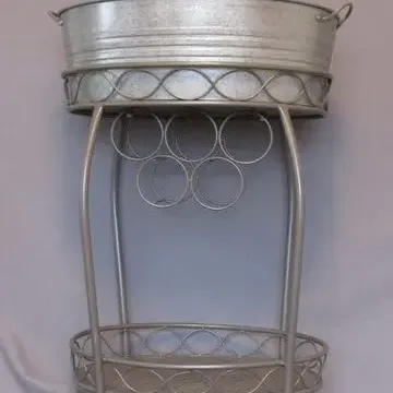 Ornate Silver Standing Metal Chiller Rental