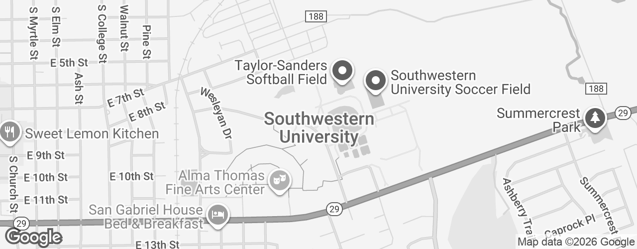 Map banner of Southwestern University