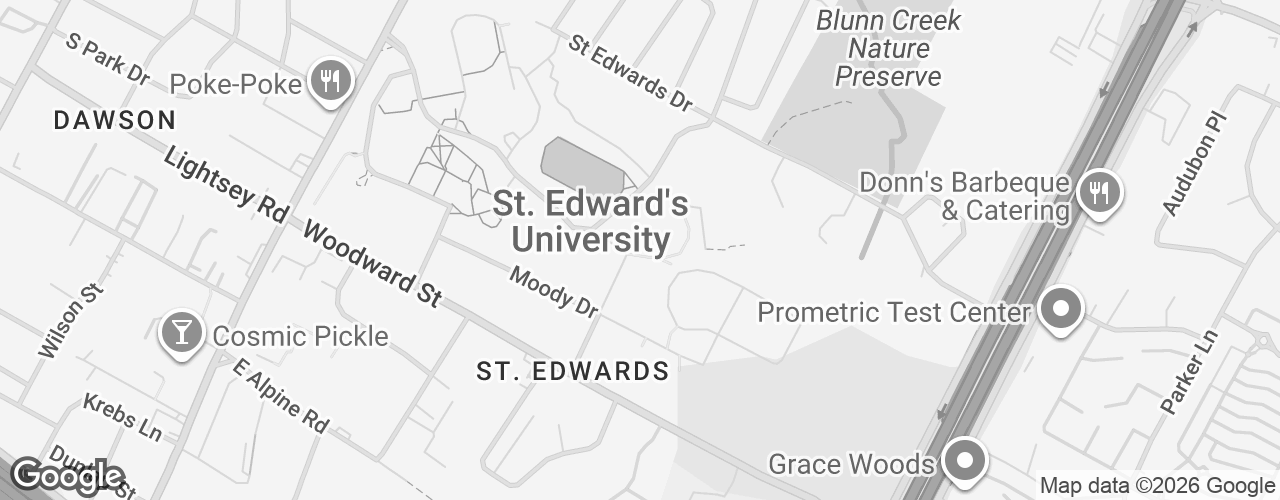 Map banner of St. Edward's University