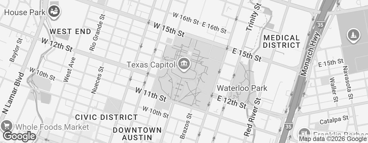 Map banner of Texas Capitol