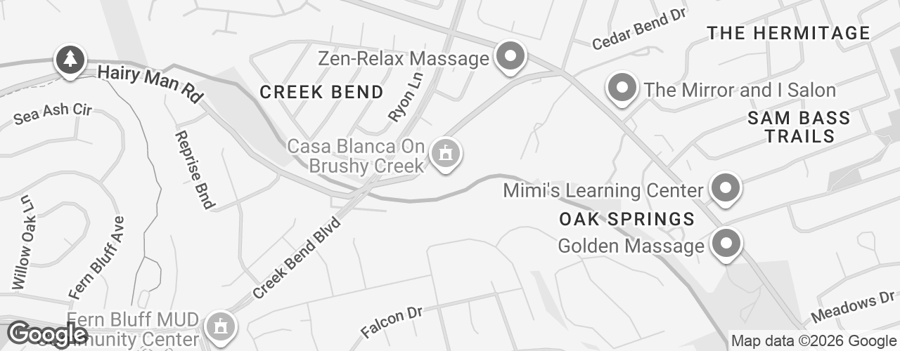 Map banner of Casa Blanco on Brushy Creek