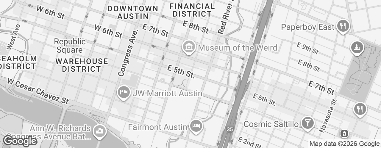 Map banner of Hilton Austin