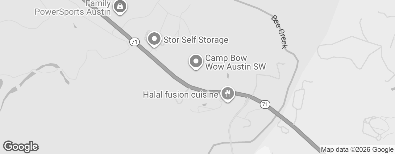 Map banner of Camp Bow Wow Austin SW