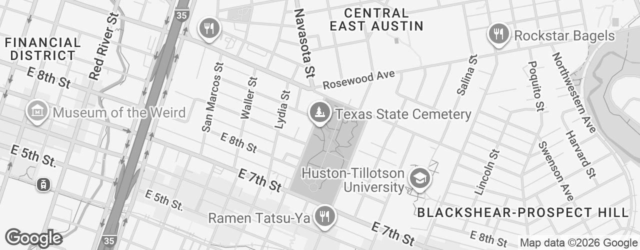 Map banner of Texas State Cemetery