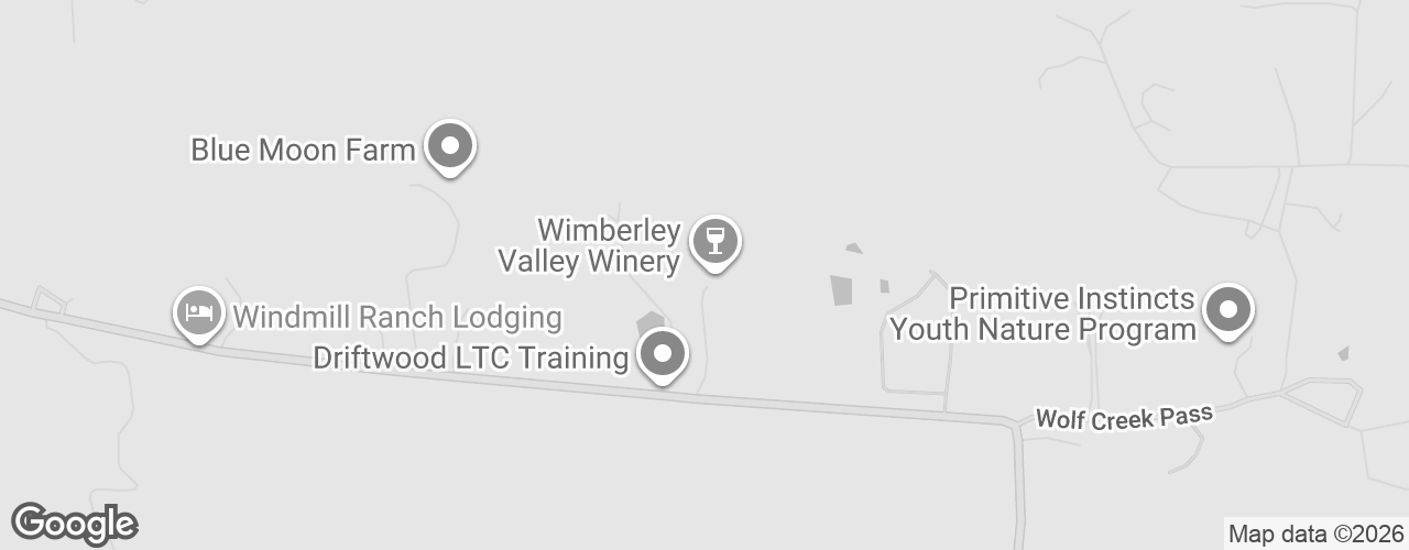 Map banner of Wimberley Valley Winery