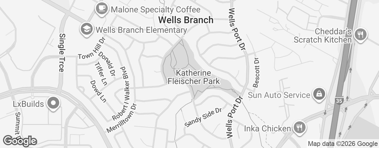 Map banner of Wells Branch Community Center