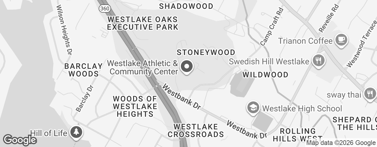 Map banner of West Lake Hills Athletic Community Center