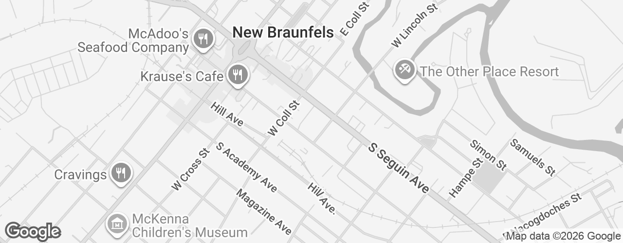 Map banner of New Braunfels Convention Center